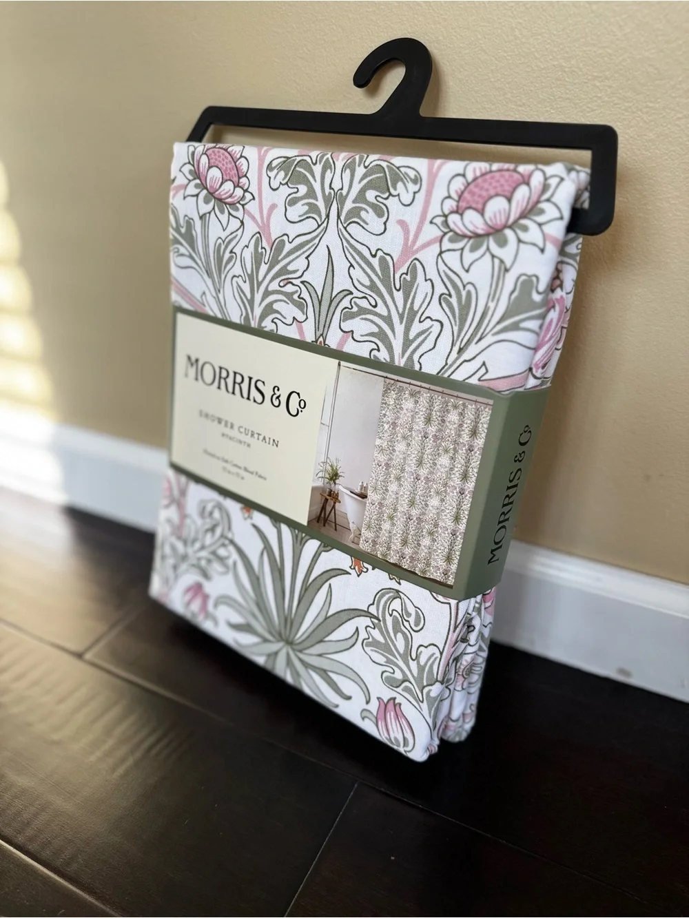 Hyacinth Pink & Sage Shower Curtain